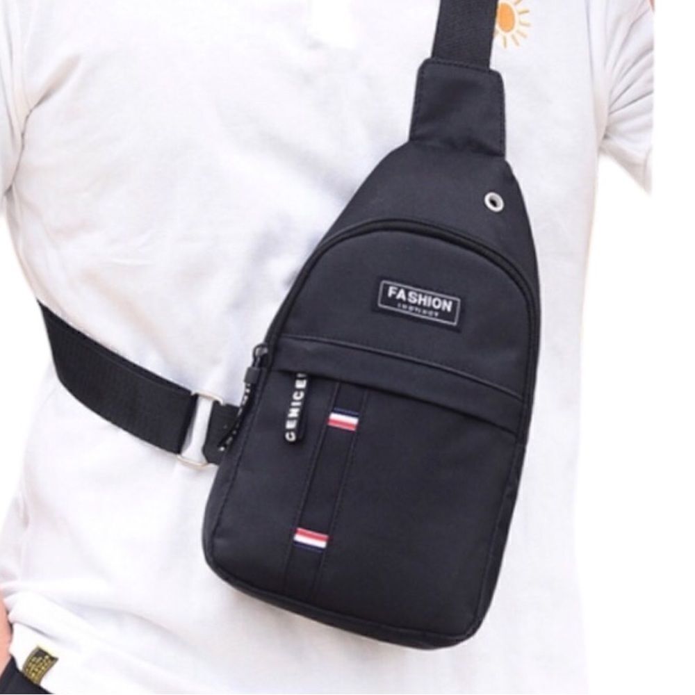 Sling Bag Black Chest Back Shoulder Bag